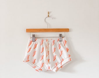 Organic Baby Bummies: Lightning Bolt Print Toddler Shorts