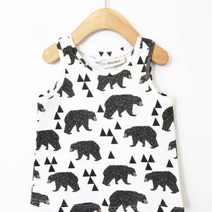 bear tank top // Organic baby clothes // bear shirt // kids clothes // boys clothing // summer clothes // baby shirt // toddler shirt image 4