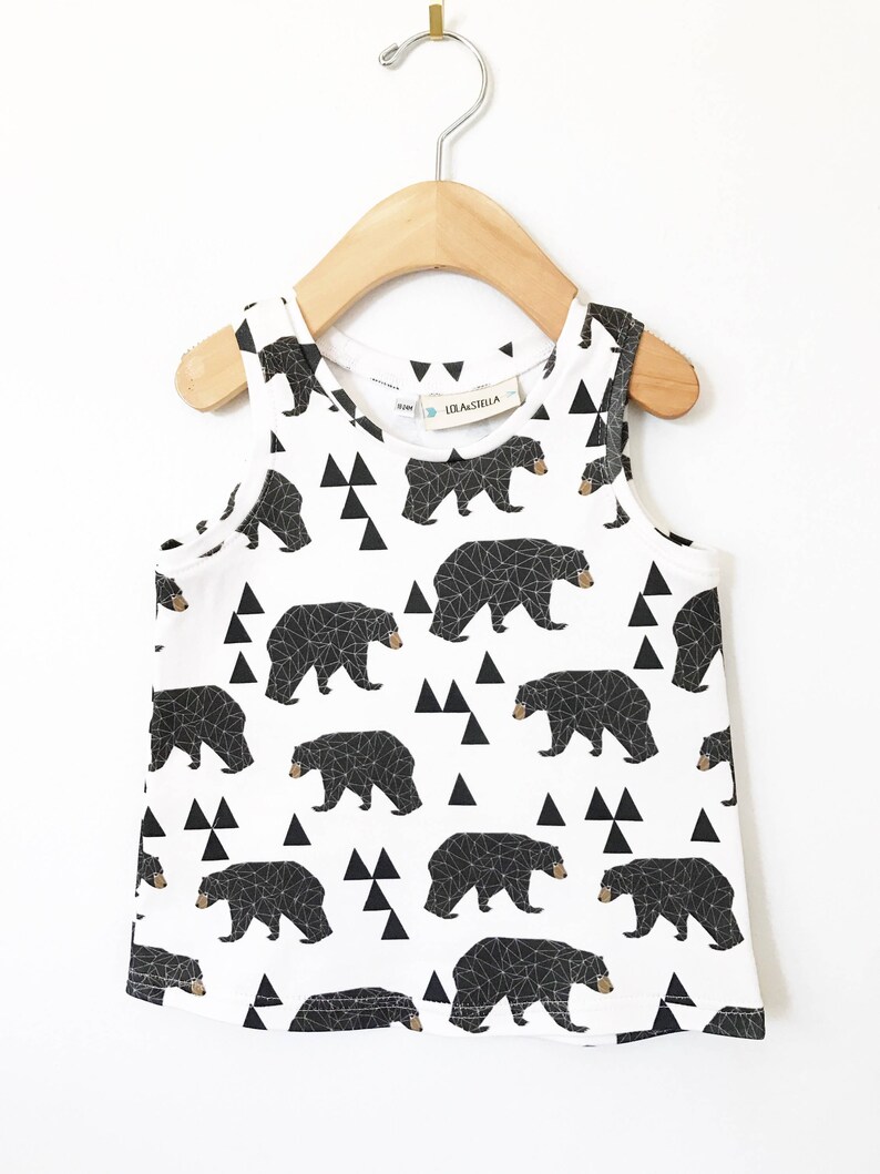 bear tank top // Organic baby clothes // bear shirt // kids clothes // boys clothing // summer clothes // baby shirt // toddler shirt image 4