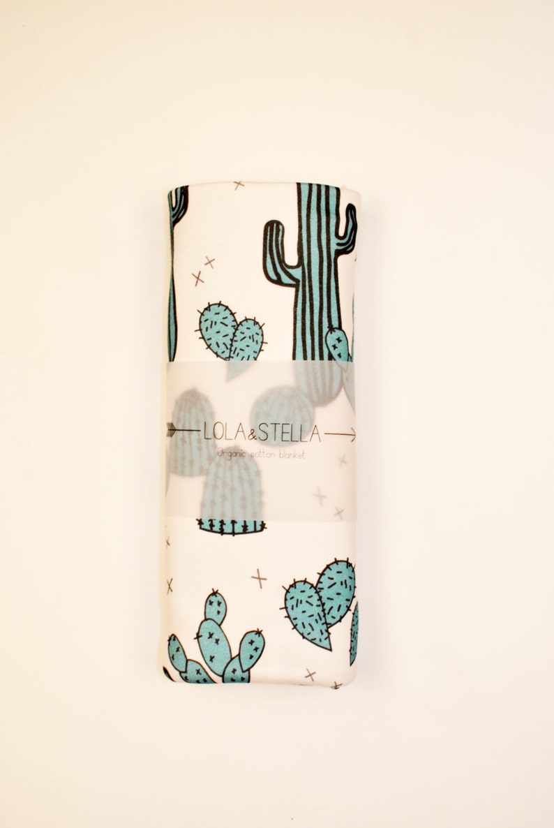 organic baby blanket organic swaddling blanket organic crib blanket swaddle Organic baby blanket in cactus print baby blanket