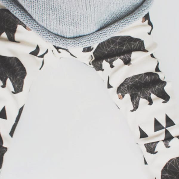 Organic Baby Leggings: Bear Print Cotton Pants