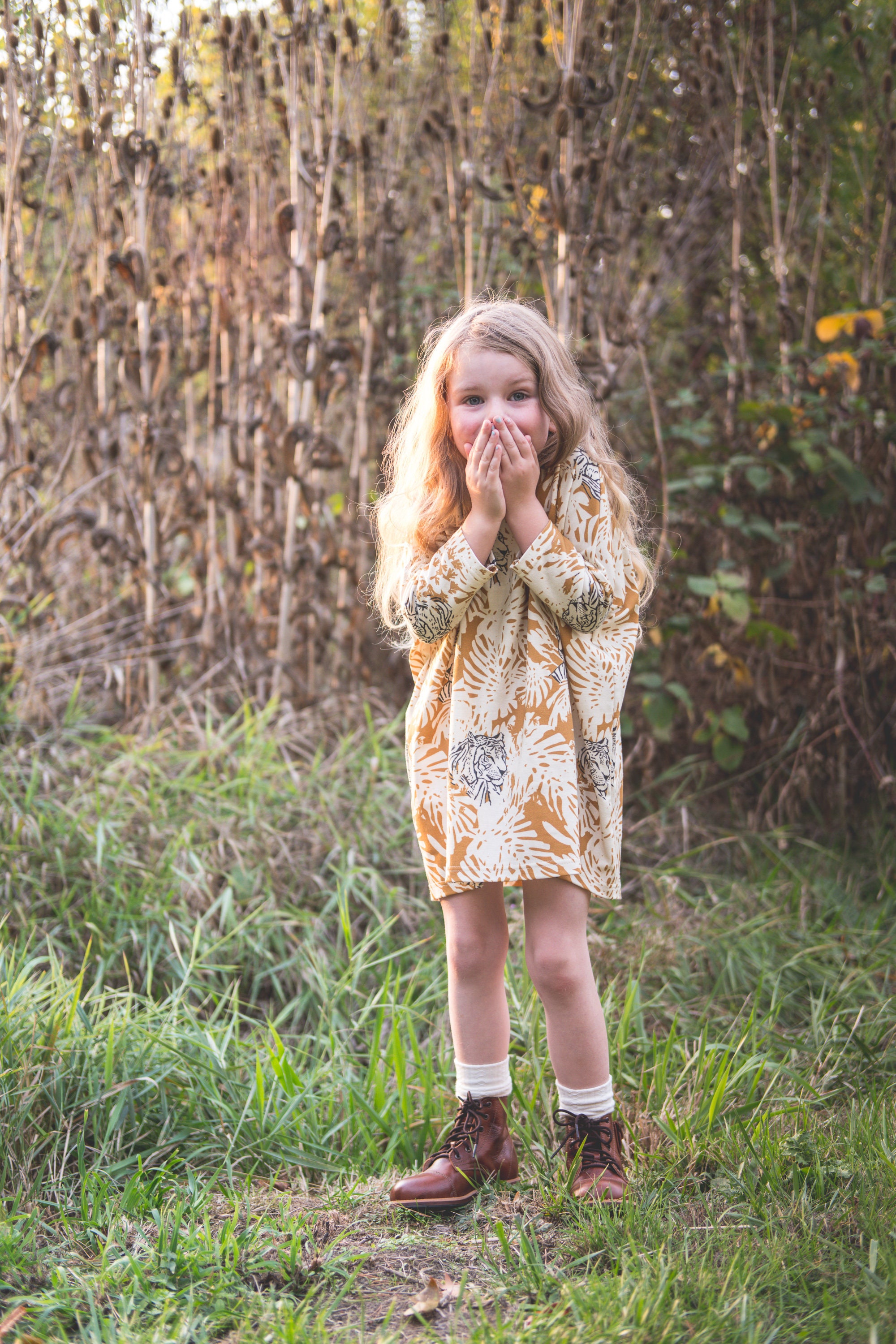 Girls Tiger Dress // Organic Tunic Dress // Girls Oversize