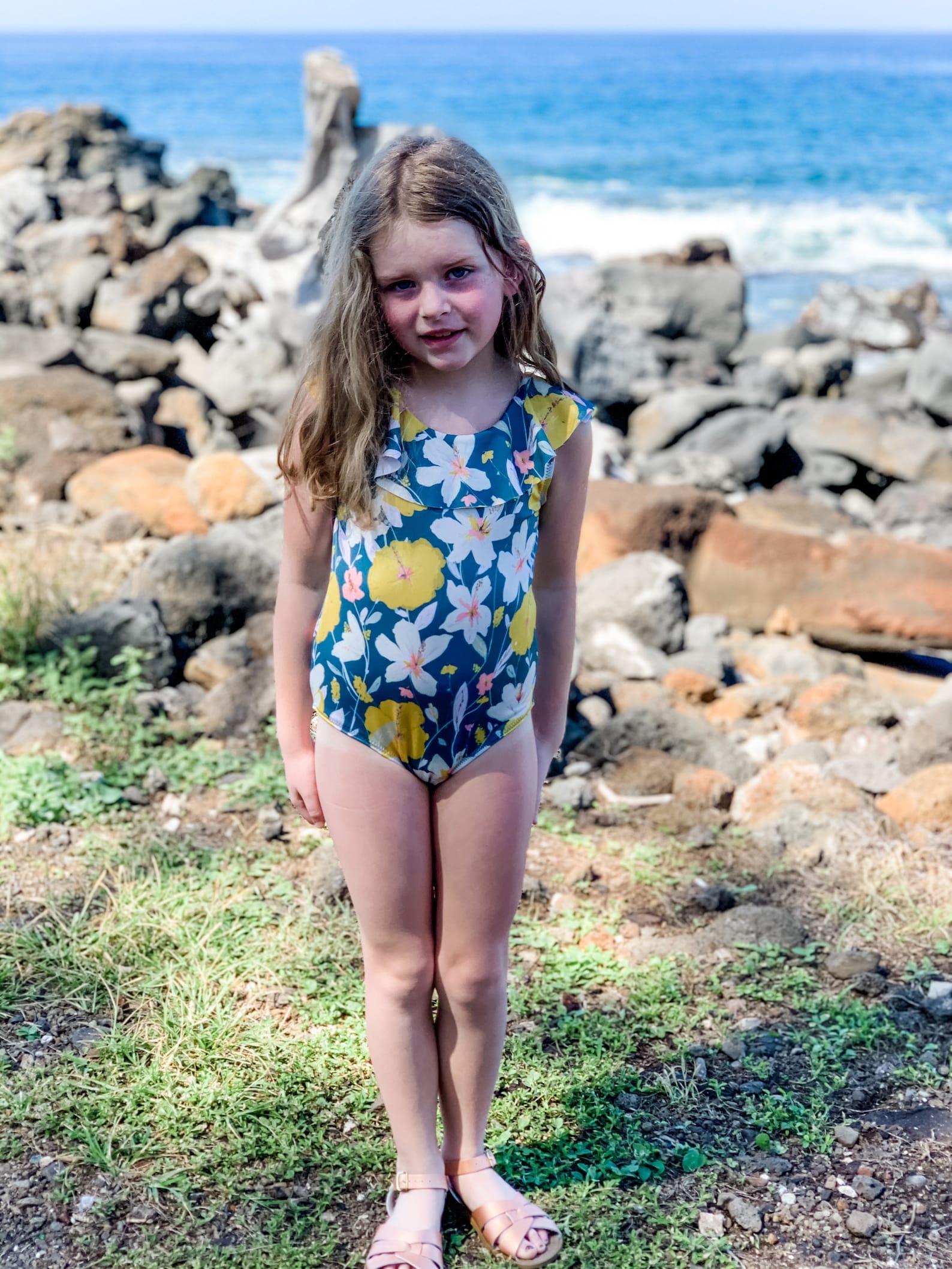 Girls swimsuit // floral swim // one piece suit // baby girl Etsy