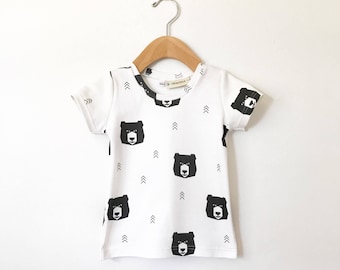 organic bear shirt // Baby clothes // Organic t shirt / toddler clothes / baby shirt // baby clothing / boys top / girls shirt // bear shirt