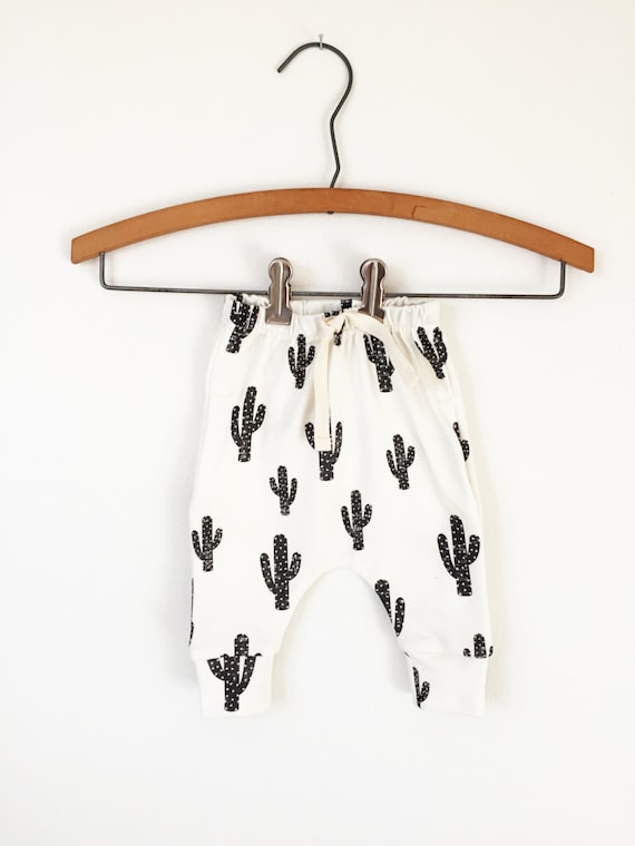 cactus baby joggers Organic baby leggings baby clothes baby clothing drop crotch pants toddler leggings harem pants