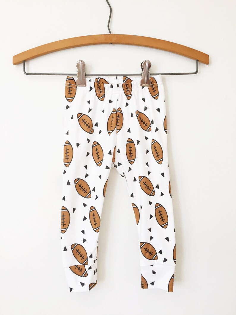 Football Baby Leggings // Organic Baby Pants // Baby Clothes Etsy