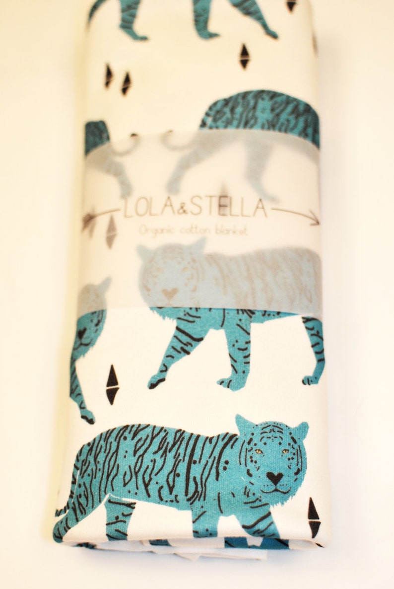 Organic Baby Blanket in Tiger Print Organic Crib Blanket Etsy