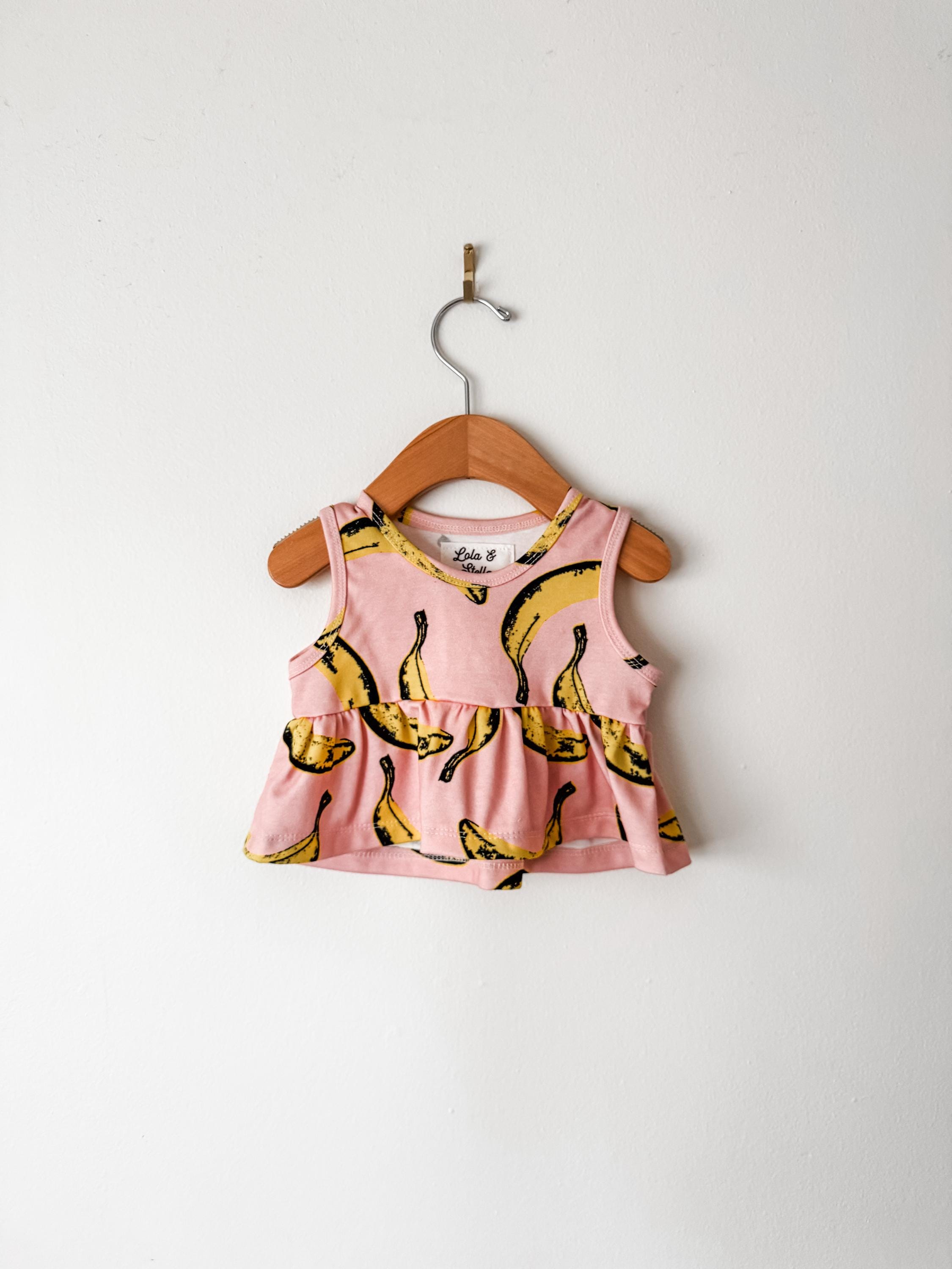 Banana Organic Cotton Baby Outfit: Peplum Tank & Shorts Set