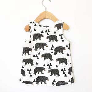bear tank top // Organic baby clothes // bear shirt // kids clothes // boys clothing // summer clothes // baby shirt // toddler shirt image 3