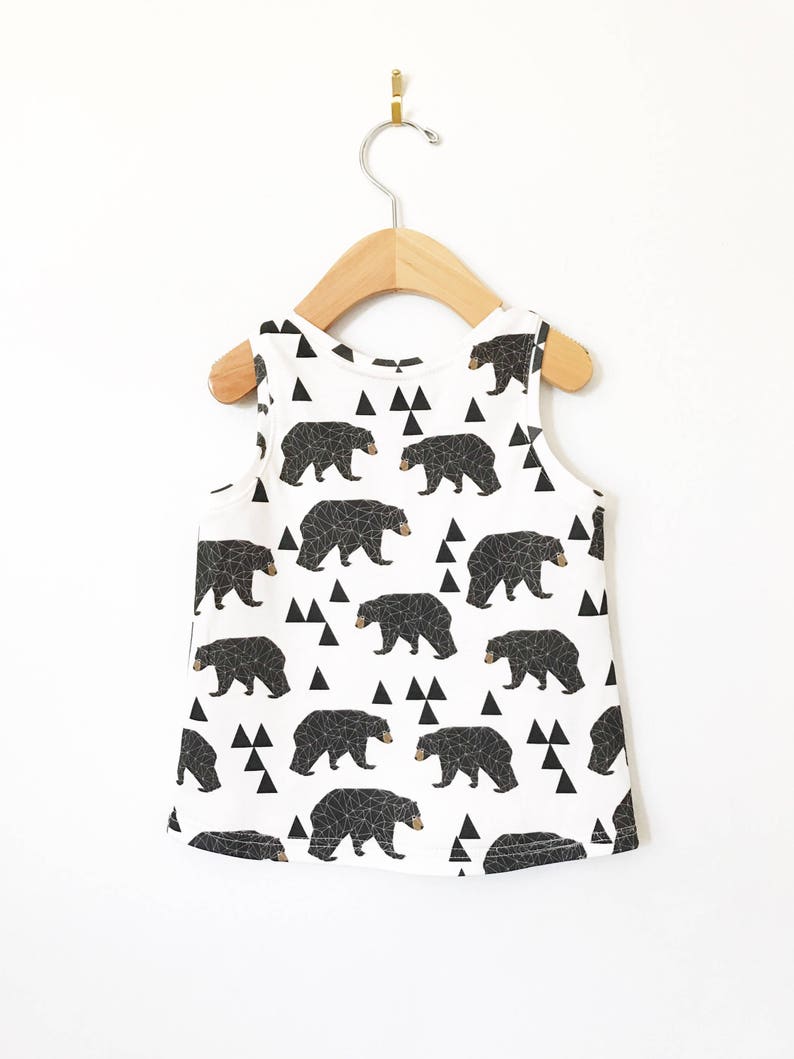 bear tank top // Organic baby clothes // bear shirt // kids clothes // boys clothing // summer clothes // baby shirt // toddler shirt image 3