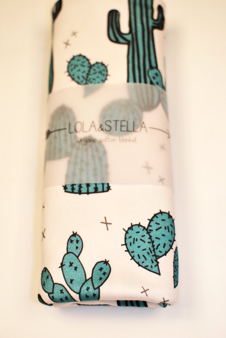 organic baby blanket organic swaddling blanket organic crib blanket swaddle Organic baby blanket in cactus print baby blanket