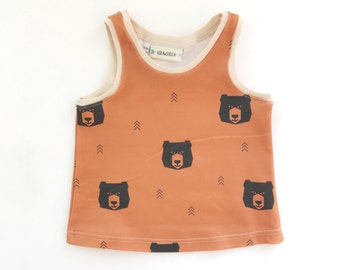 bear tank top // organic baby clothes // toddler clothing // baby shirt // kids summer clothes // boys clothing