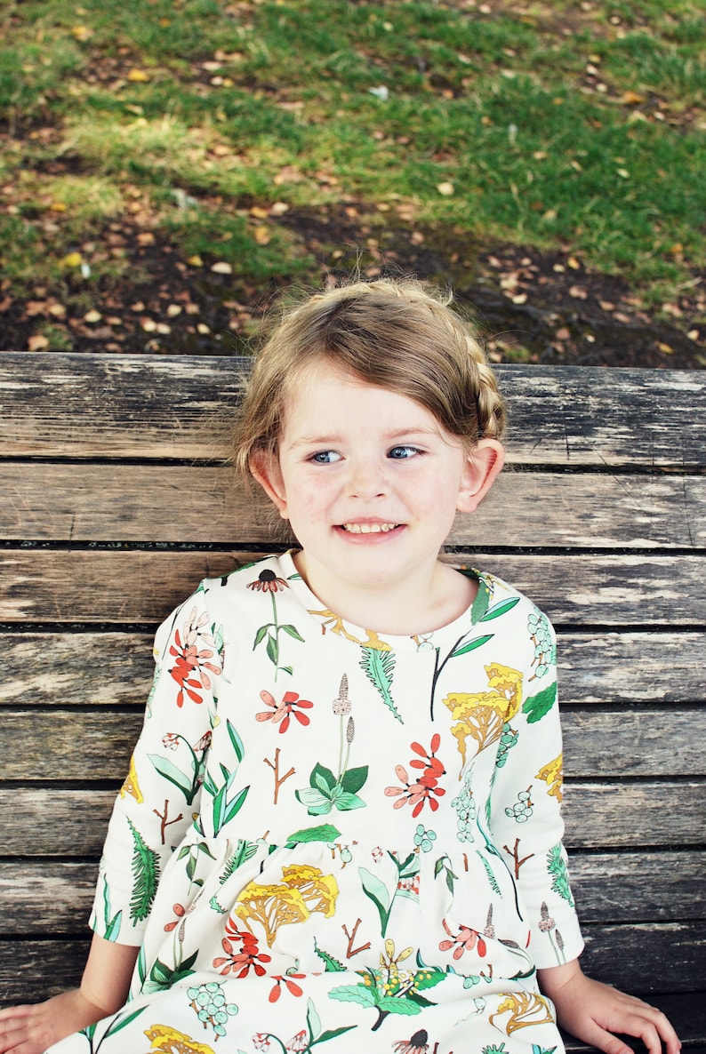 Girls dress organic floral print dress toddler dress organic baby dress organic toddler dress fall dress baby clothes