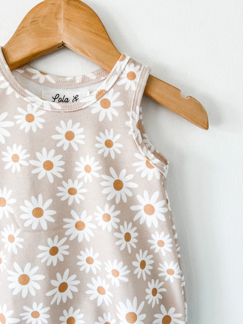 Daisy baby romper // Organic baby clothes // kids clothing / baby playsuit / slow fashion kids / bubble romper / summer baby clothes image 2