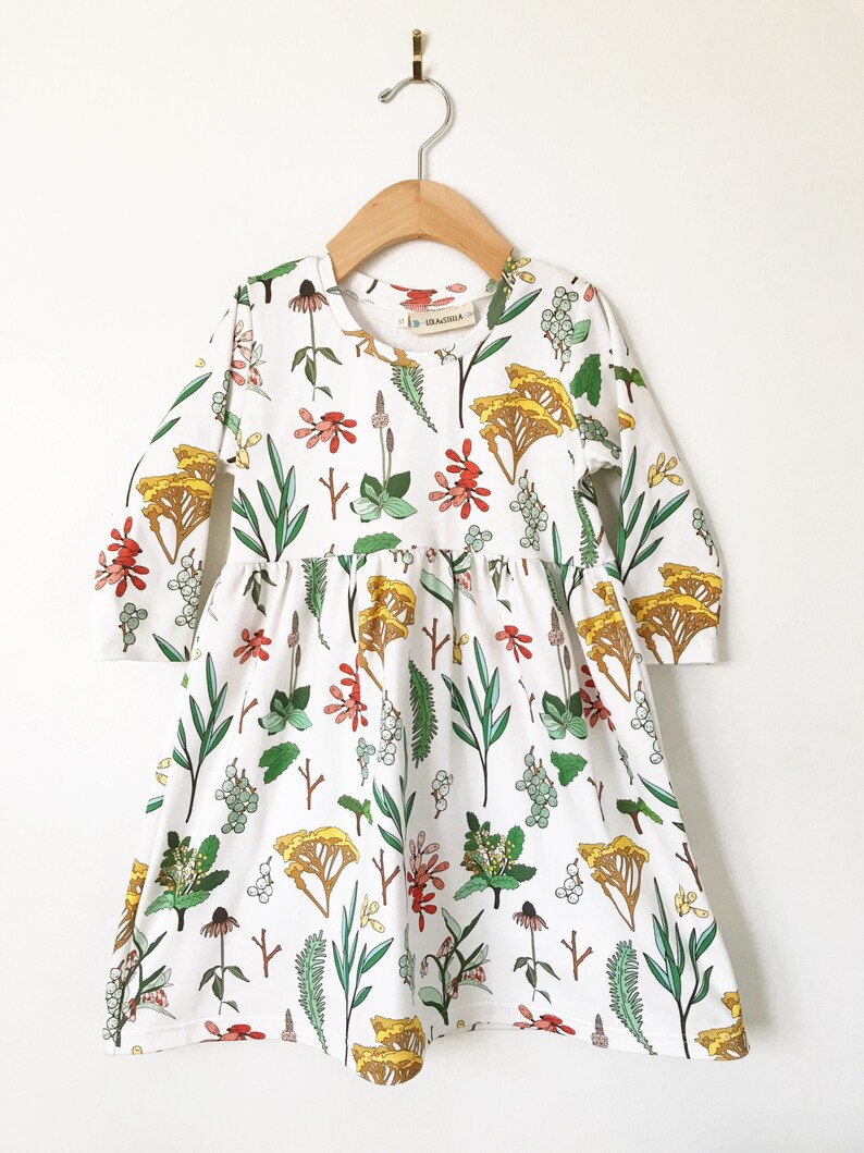 Girls dress organic floral print dress toddler dress organic baby dress organic toddler dress fall dress baby clothes