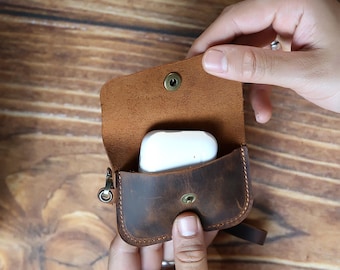 Personalized Leather AirPods Case: Custom Engraved AirPod Cover