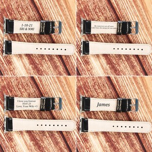 Engraving Leather Fitbit Versa Watch Band; Personalized Sense Strap Unisex image 9