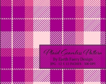 Retro Purple Plaid Seamless Pattern: Fabric Sublimation File (JPEG)