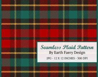 Christmas Plaid Fabric Pattern: Seamless Traditional Design (Digital)