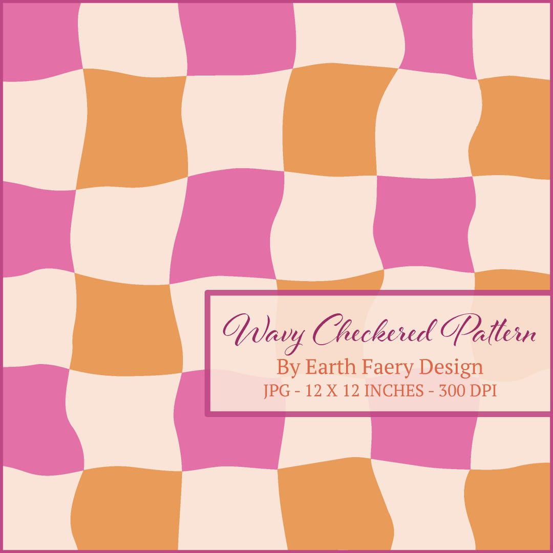 Sublimation Check Pattern Wavy Retro Checkerboard Seamless Pattern, Wavy Checkerboard Seamless ...
