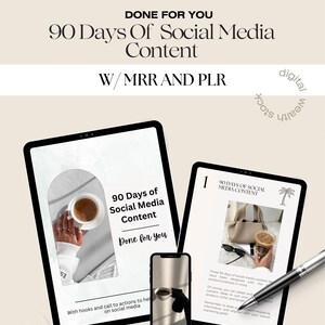 90 days of social media content Guide with Master Resell Rights( MRR)  and Private Label Rights (PLR)  Done For You Guide