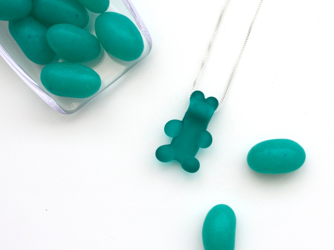 Gummy Bear Necklace Fancy Colours Lampworked Flameworked Glass Candy Food Jewelry Etsy