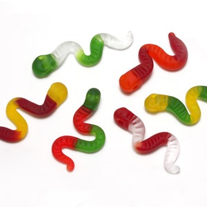 Gummy Worm Necklace Lampworked Flameworked Glass Snake Candy Food Jewelry image 7