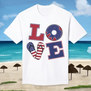 Love American Flag Shirt Patriotic USA Shirt Red White Blue Shirt Fourth of July Shirt Proud American Independence Day Top Memorial Day