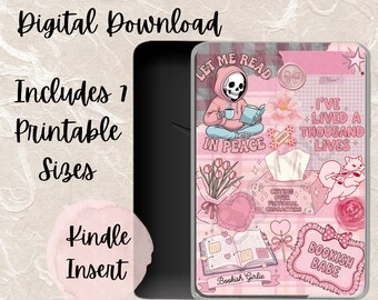 Rosa Buchliebhaber Collage Kindle Einsatz, Reader (Digitaler Download