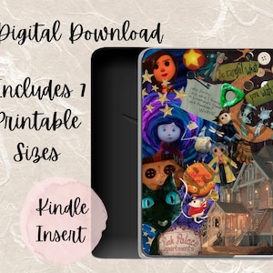 May include: A Kindle insert featuring a collage of characters and scenes from a stop-motion animated film. The design includes the text "Digital Download," "Includes 1 Printable Sizes," and "Kindle Insert." The insert showcases a colorful, whimsical design.