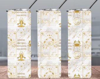 Cancer Celestial Zodiac Tumbler Wrap, 20oz Zodiac Tumbler Wrap, PNG, PDF, JPG, Digital Download