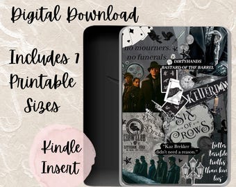 Sechs Krähen inspiriert Kindle Insert, Ketterdam, Grishaverse, digitaler Download, Buchliebhaber, Fantasy, Printable