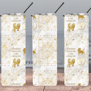 Leo Celestial Zodiac Tumbler Wrap, 20oz Zodiac Tumbler, PNG, PDF, JPG, Digital Download