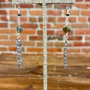 Labradorite and Silver dangle earrings
