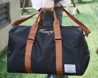 Personalized Travel Bags For Best Men, Oxford Canvas Overnight Bags, Custom Name Gifts, Wedding Best Man Gift Sets