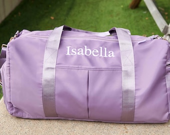 Sac de sport d'entraînement personnalisé, sac de sport avec nom, sac de week-end personnalisé, cadeau personnalisé, sac de yoga pour femme, sac de voyage, cadeau fille