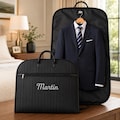 Personalized Embroidered Name Garment Bag, Heavy Duty Oxford Suit Cover with Leather Handle, Proposal Gift for Groomsmen