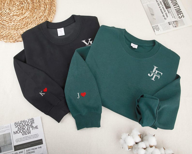 Personalized Date and Initials Hoodies,custom Bride and Groom