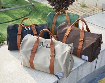 Gepersonaliseerde naamplunjezak, gepersonaliseerde weekendtas voor heren, cadeau voor bruidsjonkers, geborduurde tas voor bruidsjonkers, beste cadeau voor heren, geborduurde reistas
