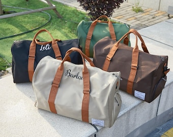 Bolsa de lona personalizada para hombre, bolsa de fin de semana personalizada, regalo para padrinos de boda, bolsa de padrinos de boda bordada, bolsa de viaje bordada con nombre, el mejor regalo para hombres.