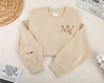 Personalisiertes Datum und Initiale Hoodie, Jahrestag Datum Hoodie, Benutzerdefinierte Braut und Bräutigam Sweatshirts, Jahrestag Datum Paare Sweatshirt