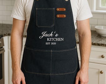 Personalized Canvas Apron, Name Apron, Custom Name Apron, Personalize Apron, Chef Apron, Mom Apron, Baking Apron, Chef Gift, Baking Gift