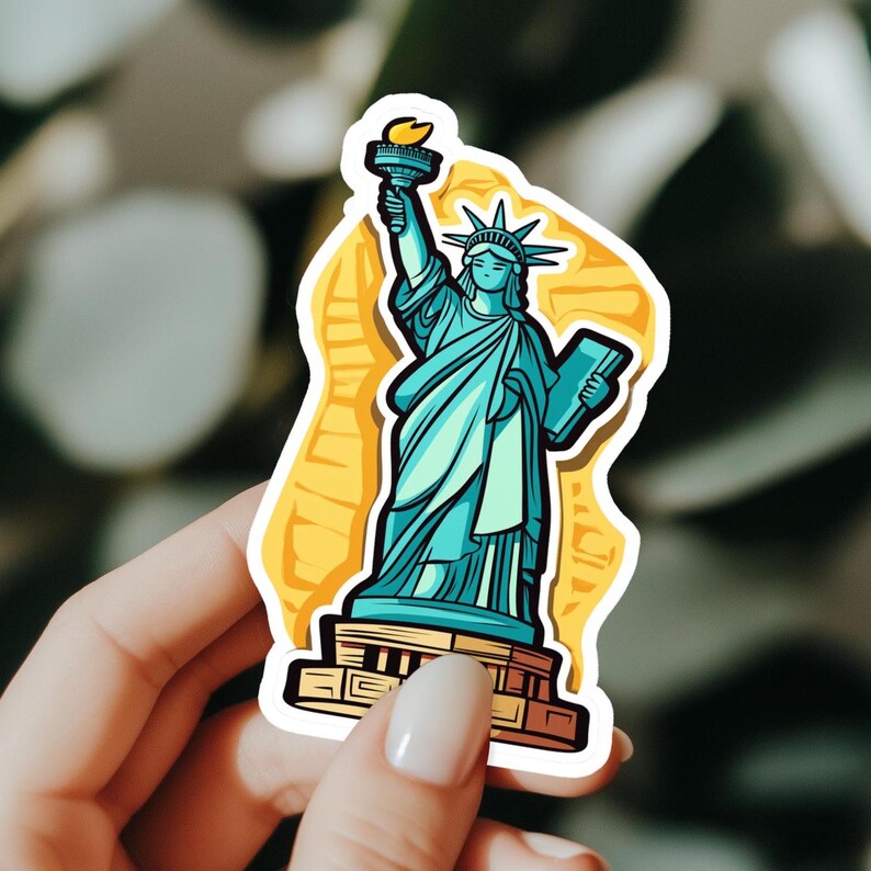 Statue Of Liberty Vinyl Decal - Waterproof 3" Sticker For Cars, Laptops, Windows