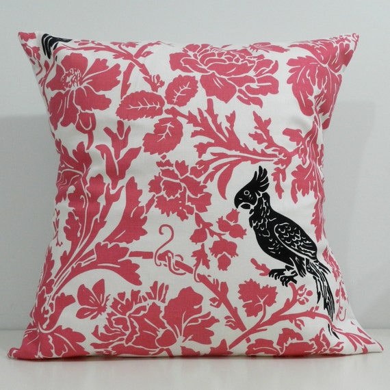 New 18x18 inch Designer Handmade Pillow Case. Pink floral with Etsy