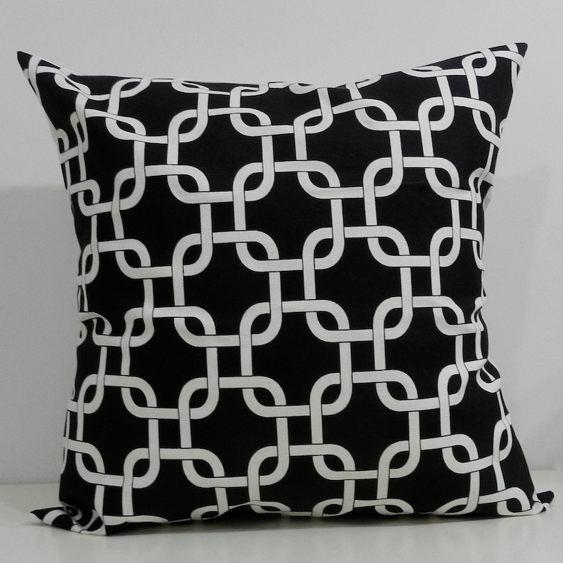 New 18x18 Inch Designer Handmade Pillow Cases. Black and White Etsy