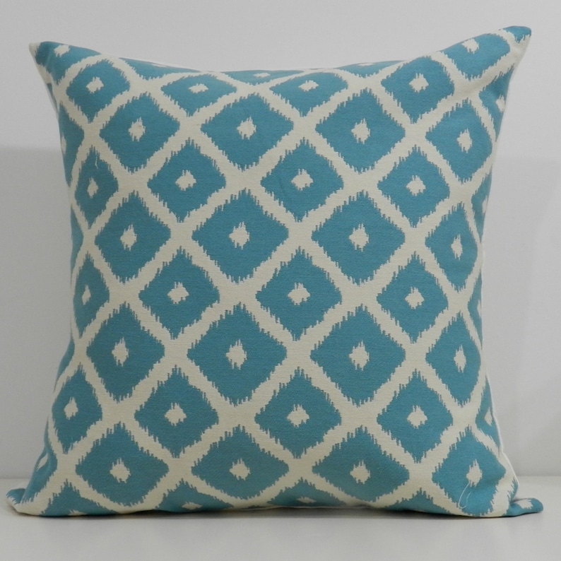New 18x18 Inch Designer Handmade Pillow Cases in Aqua and Etsy
