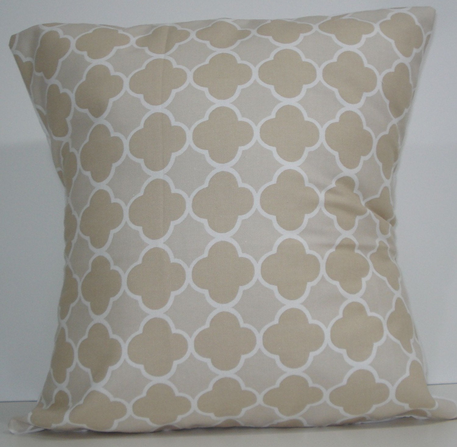 New 18x18 Inch Designer Handmade Pillow Case in Cream and Natural