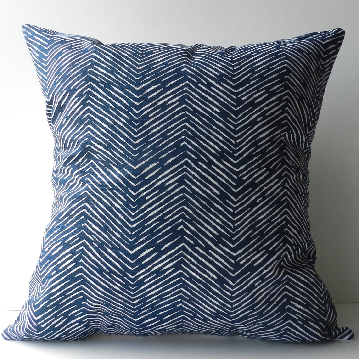 New 18x18 inch Designer Handmade Pillow Case navy blue chevron Etsy