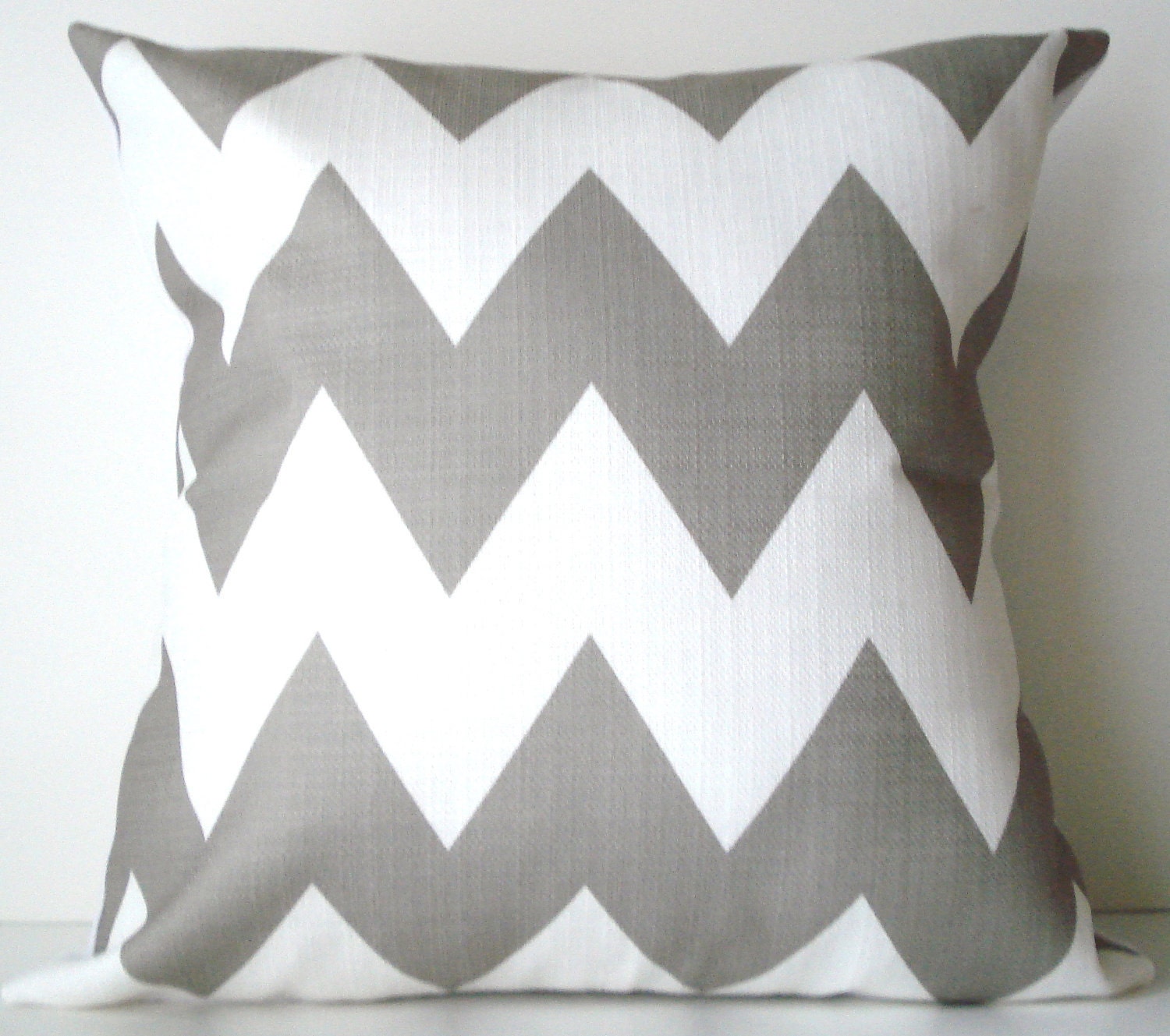New 18x18 Inch Designer Handmade Pillow Case in Warm Grey and White