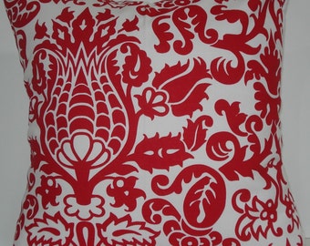 New 18x18 inch Designer Handmade Pillow Cases in red and white